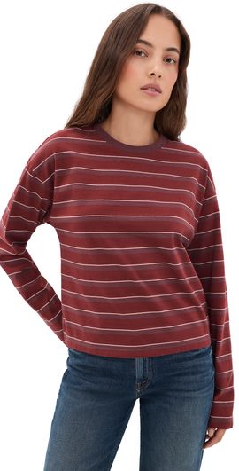 rag & bone rag & bone Kelly Stripe Boxy Tee Pommt