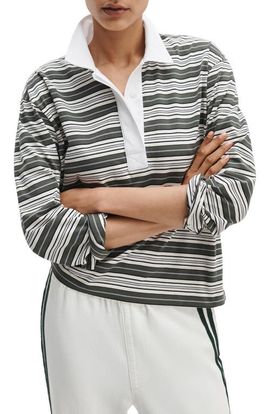 rag & bone rag & bone Kelly Stripe Long Sleeve Cotton Polo