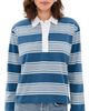 rag & bone rag & bone Kelly Stripe Long Sleeve Polo Blue Multi - 1