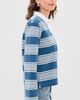 rag & bone rag & bone Kelly Stripe Long Sleeve Polo Blue Multi - 4