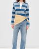 rag & bone rag & bone Kelly Stripe Long Sleeve Polo Blue Multi - 5