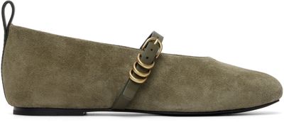 rag & bone rag & bone Khaki Spire Suede Mary Jane Flats