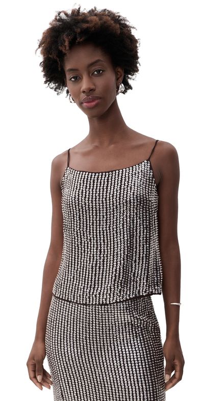 rag & bone rag & bone Lili Sequined Tank Chocolate