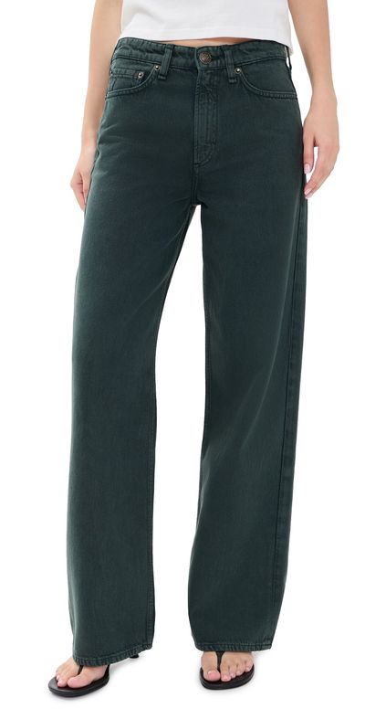 rag & bone rag & bone Logan Wide Leg Jeans Green Stone