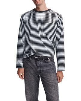 Rag & Bone rag & bone Long Sleeve Boxy Stripe Tee