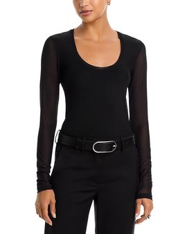 Rag & Bone rag & bone Luca Mesh Paneled Scoop Neck Top