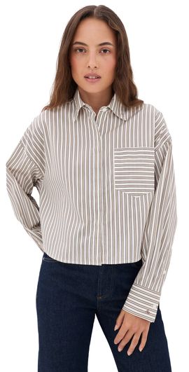 rag & bone rag & bone Marin Cropped Stripe Shirt Tanst