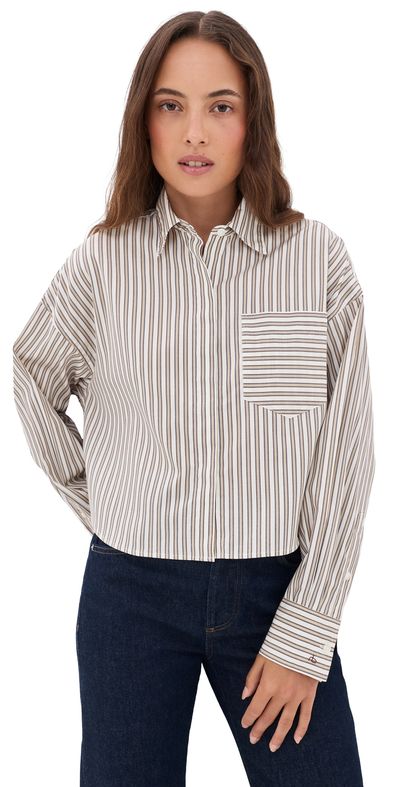 rag & bone rag & bone Marin Cropped Stripe Shirt Tanst