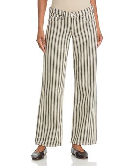 Rag & Bone rag & bone Mid Rise Straight Jeans in Green Stripe