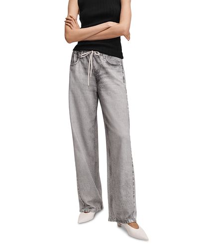 Rag & Bone rag & bone Miramar High Rise Wide Leg Drawstring Terry Sweatpant Jeans in Icy Grey