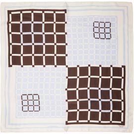 rag & bone rag & bone Off-White & Brown Pop Geo Silk Scarf