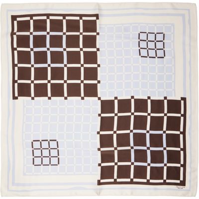 rag & bone rag & bone Off-White & Brown Pop Geo Silk Scarf