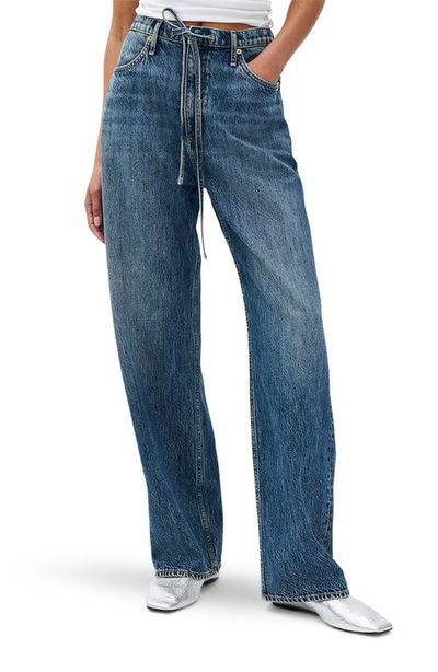 rag & bone rag & bone Phoebe Drawstring Waist Wide Leg Jeans