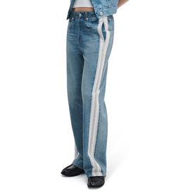rag & bone rag & bone rb Miramar Side Stripe Wide Leg Cotton Terry Sweatpant Jeans