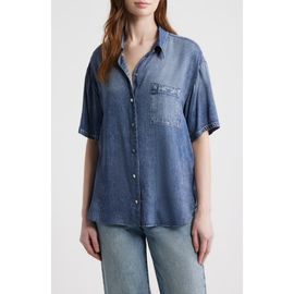 rag & bone rag & bone rb Miramar Slink Lounge Connie Trompe L'Oeil Faux Denim Button-Up Shirt