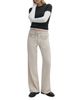 Rag & Bone rag & bone Saige Boxer Trim Mid Rise Straight Leg Jeans in Sand Stripe - 2