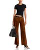 Rag & Bone rag & bone Saige Suede Low Rise Wide Leg Jeans in Brown - 2