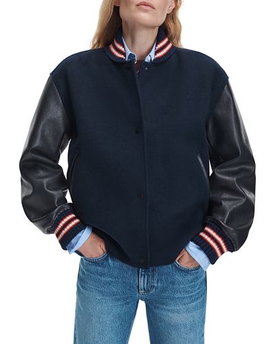 Rag & Bone rag & bone Scarlet Wool Blend Varsity Jacket