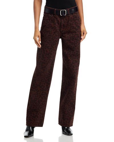 Rag & Bone rag & bone Shea High Rise Straight Leg Jeans in Leopard