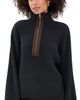 rag & bone rag & bone Sigrid Faux Suede Half Zip Sweater Black - 1