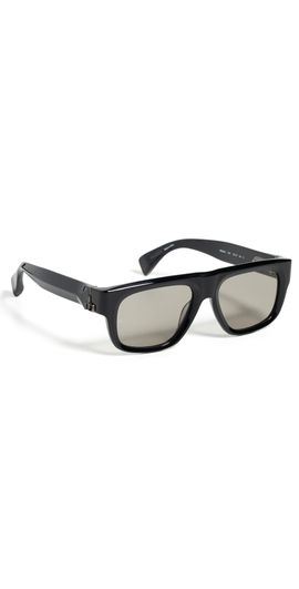 rag & bone rag & bone Square Acetate Sunglasses Shiny Black One
