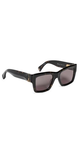 rag & bone rag & bone Square Acetate Sunglasses Shiny Milky Classic Tort One