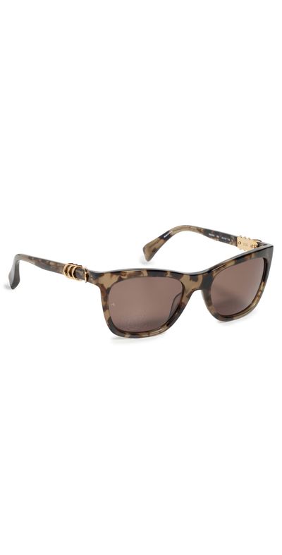 rag & bone rag & bone Square Acetate Sunglasses Shiny Tan Crystal Tort One