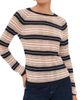 rag & bone rag & bone Teresa Silk Blend Stripe Crew Pullover NVYMT - 1