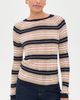 rag & bone rag & bone Teresa Silk Blend Stripe Crew Pullover NVYMT - 2