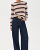 rag & bone rag & bone Teresa Silk Blend Stripe Crew Pullover NVYMT - 5
