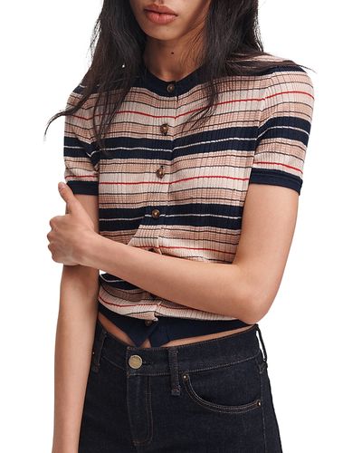 Rag & Bone rag & bone Teresa Striped Short Sleeve Cardigan