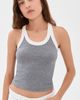 rag & bone rag & bone The Essential Rib Contrast Wide String Tank Top Heather Grey - 2