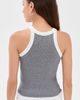 rag & bone rag & bone The Essential Rib Contrast Wide String Tank Top Heather Grey - 3