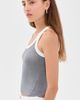 rag & bone rag & bone The Essential Rib Contrast Wide String Tank Top Heather Grey - 4