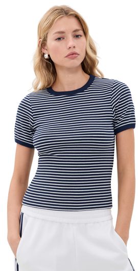 rag & bone rag & bone The Essential Rib Stripe Crew Tee NVYMT