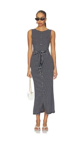 Rag & Bone Rag & Bone The Knit Button Tie Stripe Dress