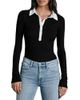 Rag & Bone rag & bone The Knit Long Sleeve Polo Top - 1