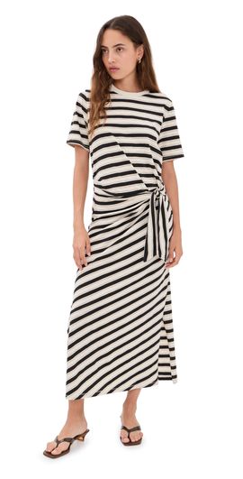 rag & bone rag & bone The Slub Stripe Tee Midi Dress Cream Multi