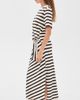 rag & bone rag & bone The Slub Stripe Tee Midi Dress Cream Multi - 4