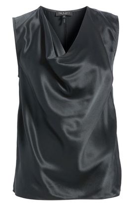 rag & bone rag & bone Vinnie Cowl Neck Sleeveless Silk Top