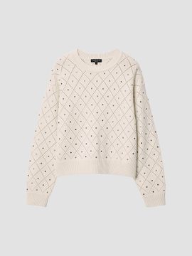 rag & bone rag & bone Women's Emma Wool Embellished Pointelle Sweater