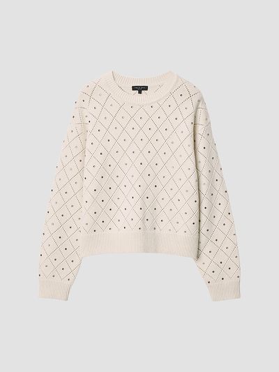 rag & bone rag & bone Women's Emma Wool Embellished Pointelle Sweater