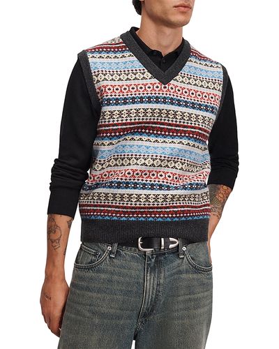 Rag & Bone rag & bone Wool Classic Fit Fair Isle Vest