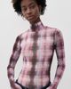 rag & bone rag & bone Yana Mock Neck Mesh Top Rdmlt - 2