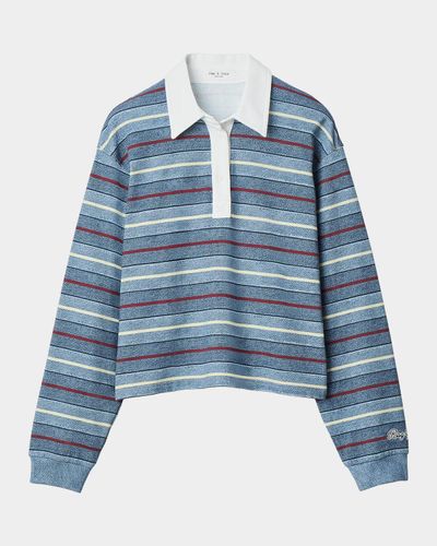 rag & bone rb Miramar Striped Cotton Terry Rugby Polo Shirt