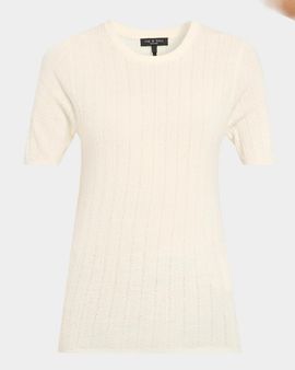 rag & bone Rhodes Wool Pointelle-Knit Top
