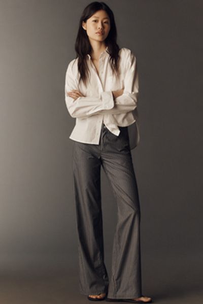 rag & bone Saige 100% Cotton Stripe Poplin Pants