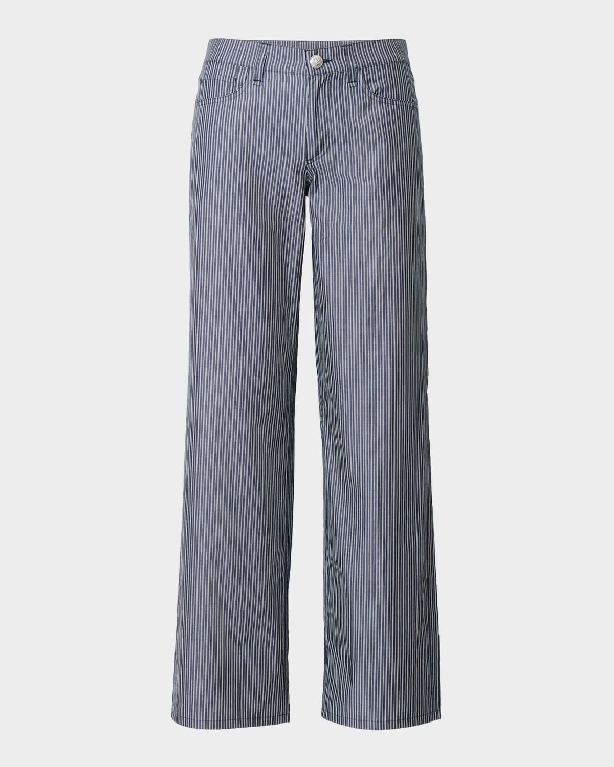 Rag & Bone Saige Striped Low-Rise Poplin Pants