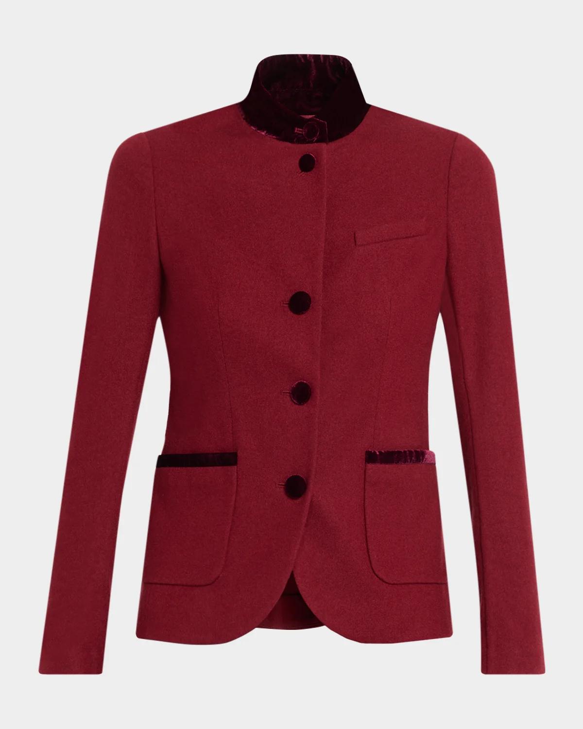 rag & bone Slade Velvet-Trim Jacket