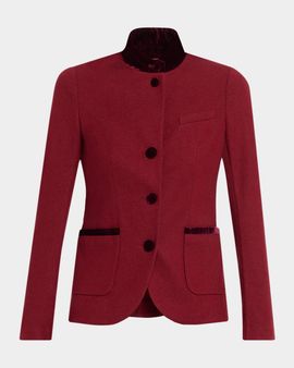 rag & bone Slade Velvet-Trim Jacket